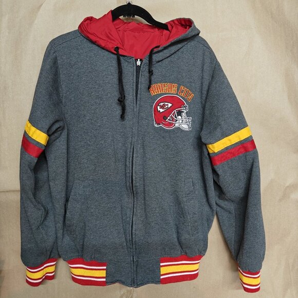 Kansas City Chiefs G-III Sport Reversible Red Zip Bomber Jacket (L) Rain Coat - Picture 2 of 16
